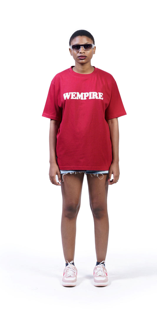 'Royal Wempire Drift' Carmine Red Oversized tee