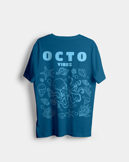 'Octo Vibes' Teal Oversized Tee