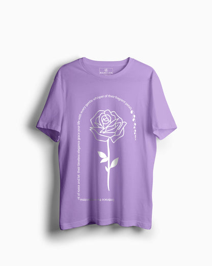 'Minimal Rose Elegance' Lavender Oversized Tee